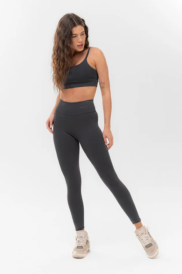 Conjunto Feminino Fitness Básico Calça e Top - Aço