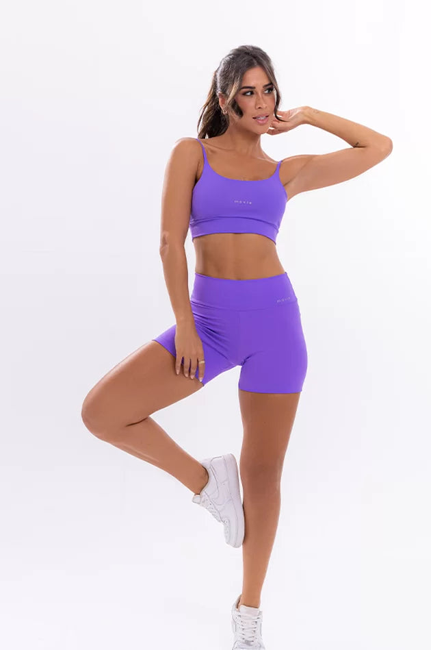 Conjunto Feminino Fitness Básico Shorts e Top - Violeta
